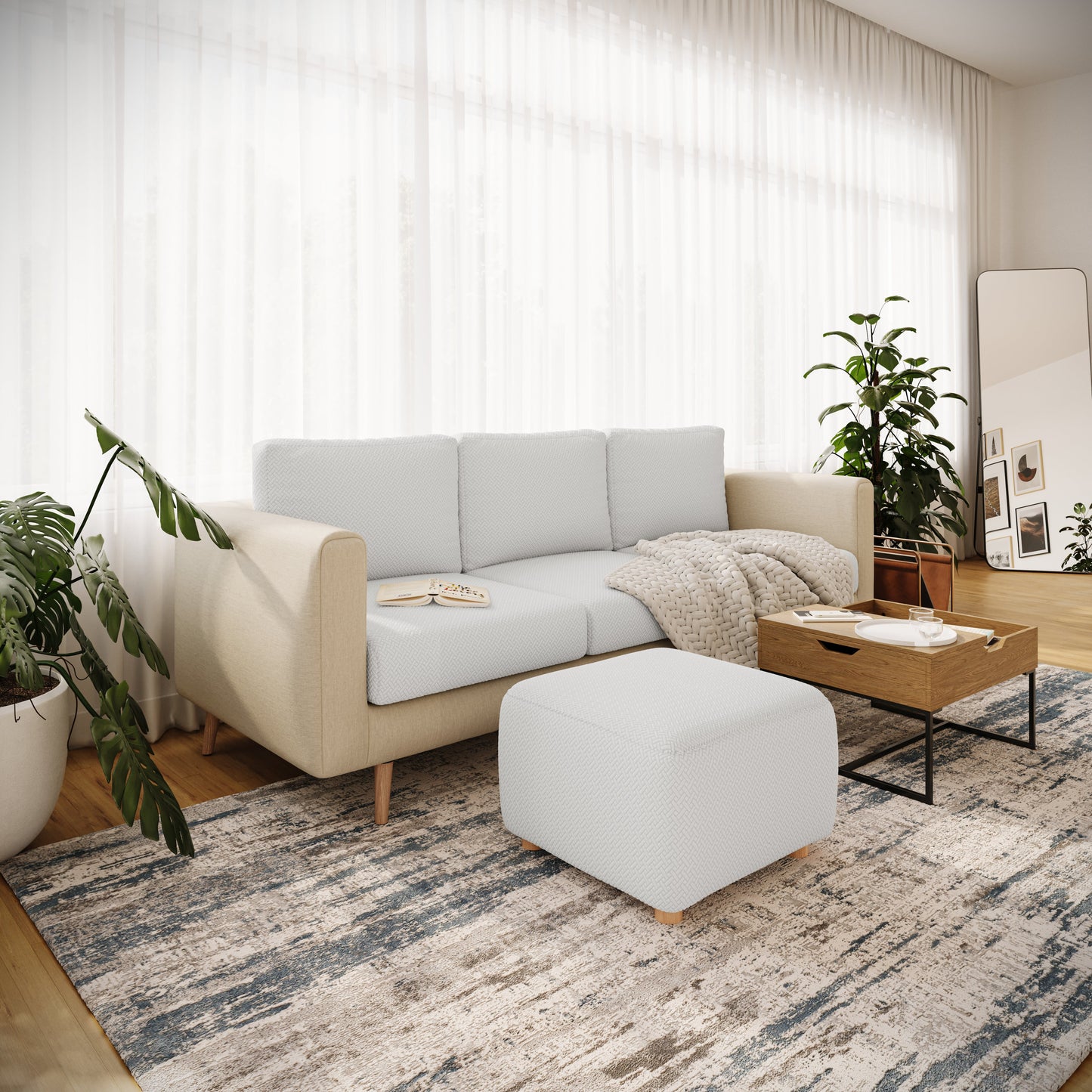 Square Ottoman Cover - Classic | Last Chance